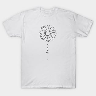 Line drawing Flower Daisy T-Shirt